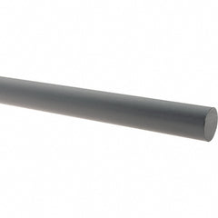 Plastic Rod: Chlorinated Polyvinyl Chloride, 5' Long, 1-7/8" Dia, Gray