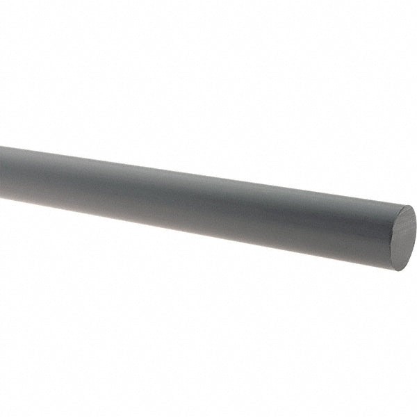 Plastic Rod: Chlorinated Polyvinyl Chloride, 5' Long, 2-3/4" Dia, Gray