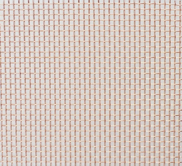 Wire Cloth: 22 Wire Gauge, 0.028" Wire Dia, Copper