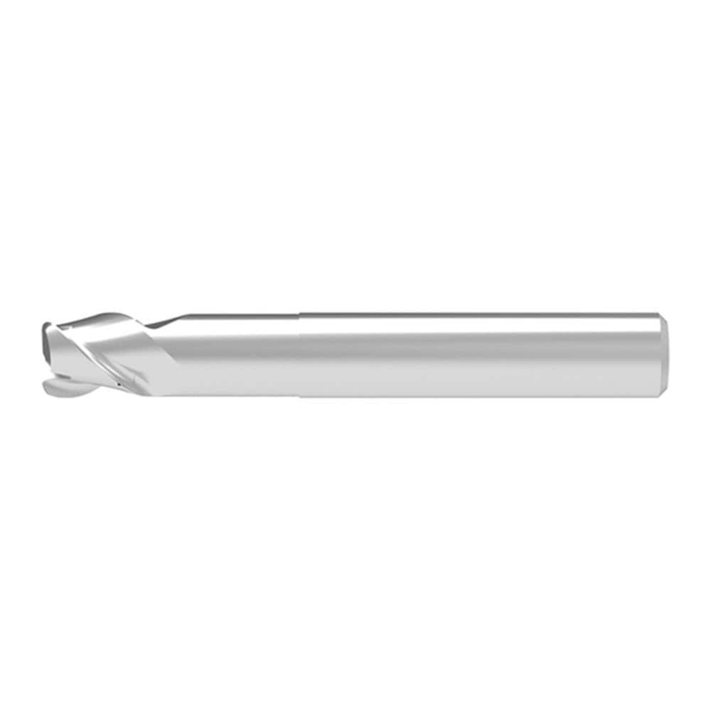 Corner Radius End Mill: 4.00 mm Dia, 4.50 mm LOC, 0.60 mm Radius, 3 Flute, Solid Carbide