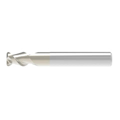 Corner Radius End Mill: 4.00 mm Dia, 6.50 mm LOC, 0.50 mm Radius, 2 Flute, Solid Carbide