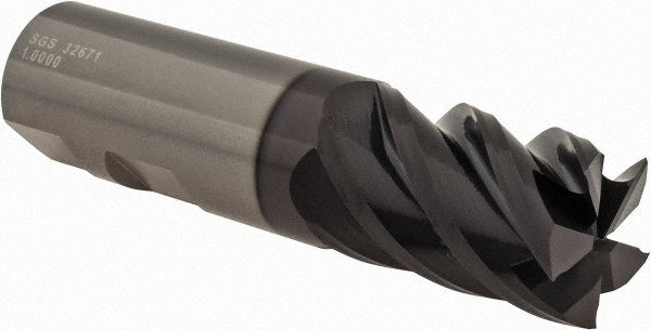 Square End Mill: 1" Dia, 1-1/2" LOC, 5 Flute, Solid Carbide