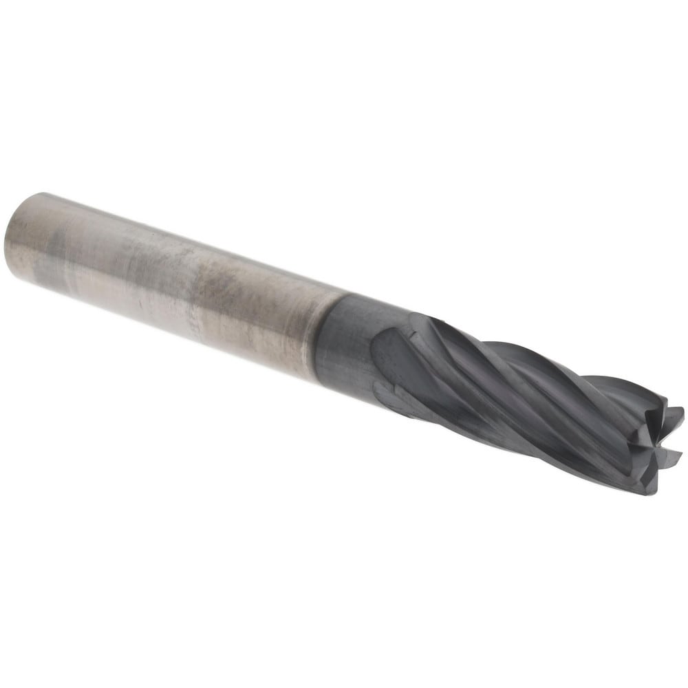 Corner Radius End Mill: 5/16" Dia, 13/16" LOC, 0.0300" Radius, 6 Flute, Solid Carbide