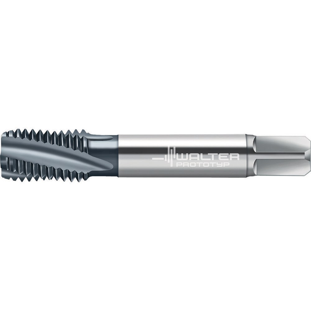 Spiral Flute Tap: 1-12, UNF, 4 Flute, Semi-Bottoming Chamfer, 3B Class of Fit, High-Speed Steel-E, TiCN Finish