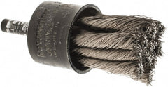 End Brushes: 1" Dia, Stainless Steel, Knotted Wire