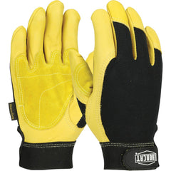 Welding Gloves: Ironcat 86350, Size Large, Uncoated-Coated, Cowhide Leather, Pair, for Heavy Construction, Light Construction, Manufacturing, Fabrication & Landscaping