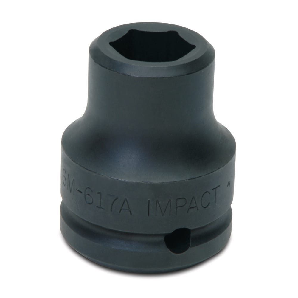 Impact Socket: 3/4" Drive, 22 mm Socket, Hex Drive