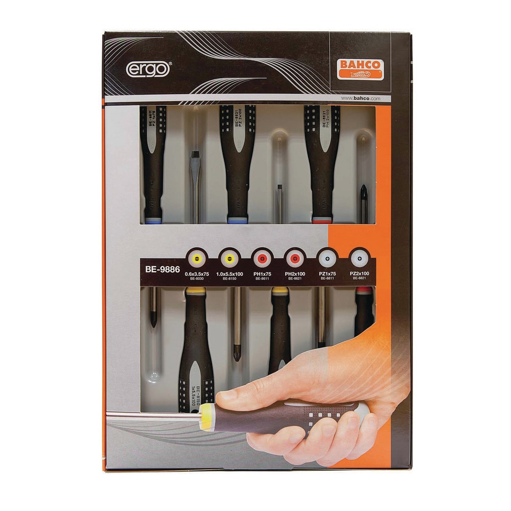 Screwdriver Sets; 6PC PHIL/SLOT/POZI BAHCO ERGO MIX SCRDRV SET