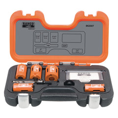 Hole Saw Kits; Minimum Saw Diameter (Decimal Inch): 1-1/2; Maximum Saw Diameter (Decimal Inch): 1-1/2; Number of Hole Saws: 5; Cutting Edge Style: Toothed; Material: Bi-Metal; Material Application: plastics, most materials such as wood, non ferrous and fe