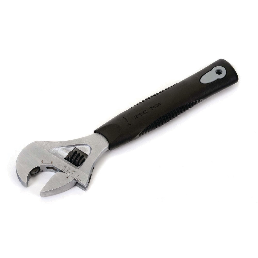 Adjustable Wrench: 10" OAL, 1-3/16" Jaw Capacity