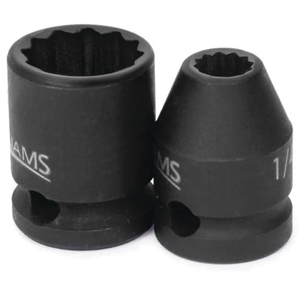 Impact Socket: 3/8" Drive, 11/16" Socket, Square Drive