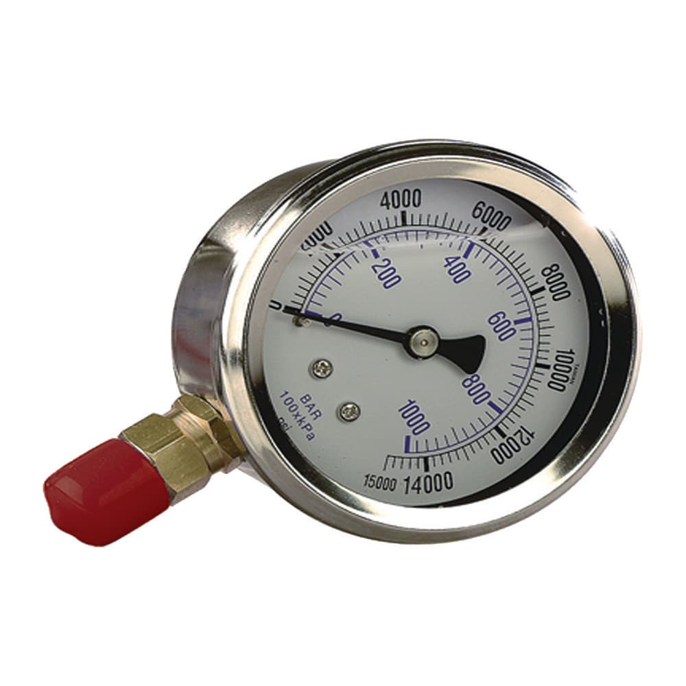 Hydraulic Pressure Gages & Adapters; Maximum Working Pressure: 10000 psi; Gauge Connection Size: .25, 18; Thread Standard: FNPT