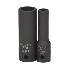 Impact Socket: 1/2" Drive, 7/16" Socket, Square Drive