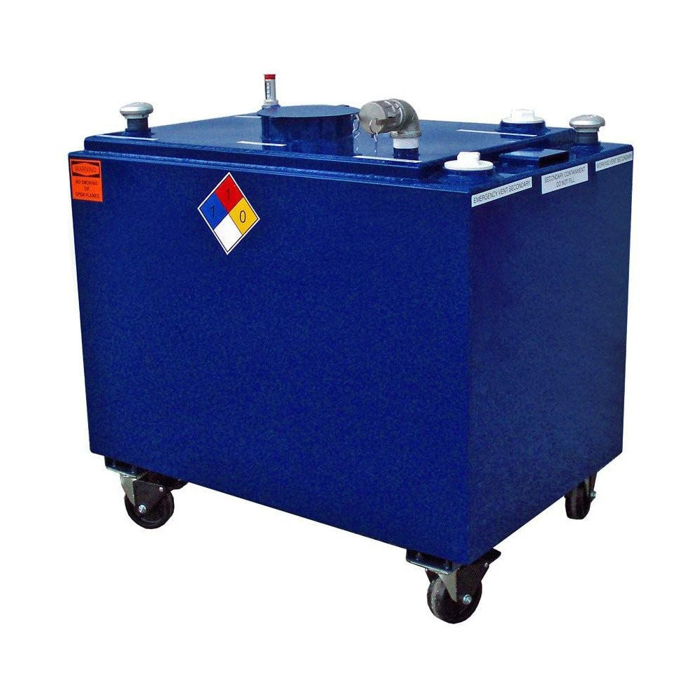 Oily Waste Cans & Receptacles; Capacity: 240 gal; Material: Steel; Color: Blue; Opening Style: Hand Operated; Overall Height: 43 in; Overall Diameter: 10; Overall Length: 54 in; Overall Width: 37 in