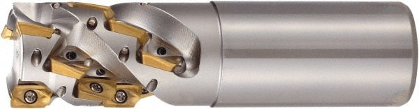 Indexable Square-Shoulder End Mill: PSEL11R100FA100-2-27, 1" Cut Dia, 1.968" Max Depth of Cut, 1" Dia Weldon Flat Shank