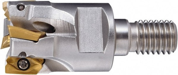 Indexable Square-Shoulder End Mill: PSE11R075ASF10-3, 3/4" Cut Dia, 1.299" Max Depth of Cut, M10 Modular Connection Shank