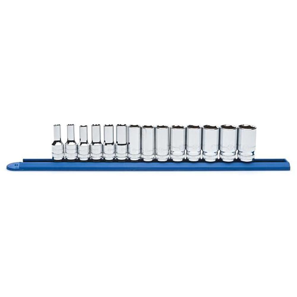 Semi-Deep Socket Set: 14 Pc, 6.00 to 19.00" Socket