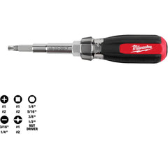 Bit Screwdrivers; Type: Combination; Tip Type: Nut Driver, Slotted, Phillips, Square; Drive Size (TXT): 1/4 in, 1/2 in, 3/8 in, 5/16 in; Shaft Length: 3.5000