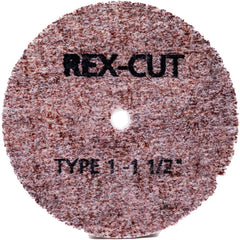 Deburring Wheel: 1-1/2" Dia, 1/8" Face Width, 1/4" Hole, Aluminum Oxide