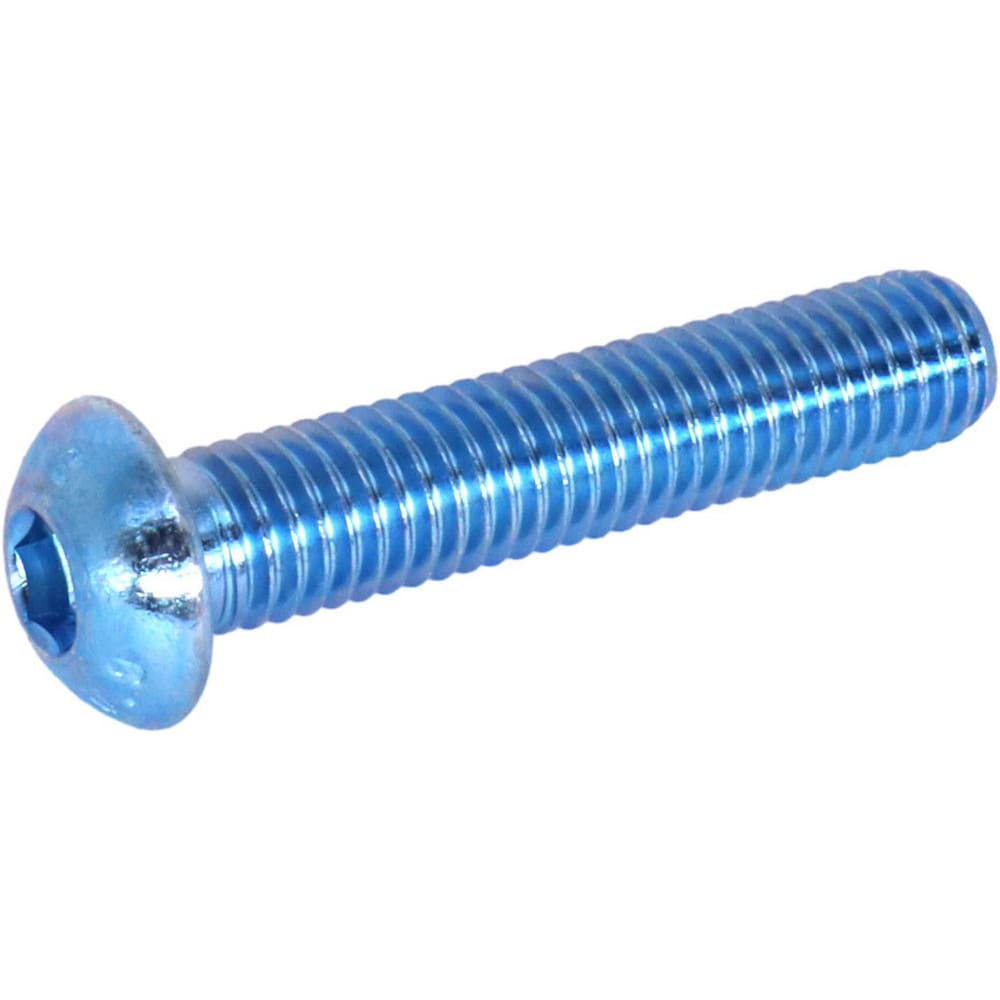 Socket Cap Screw: M8x1.25 35.00 mm Length Under Head, Alloy Steel, Zinc-Blue Trivalent Chromate