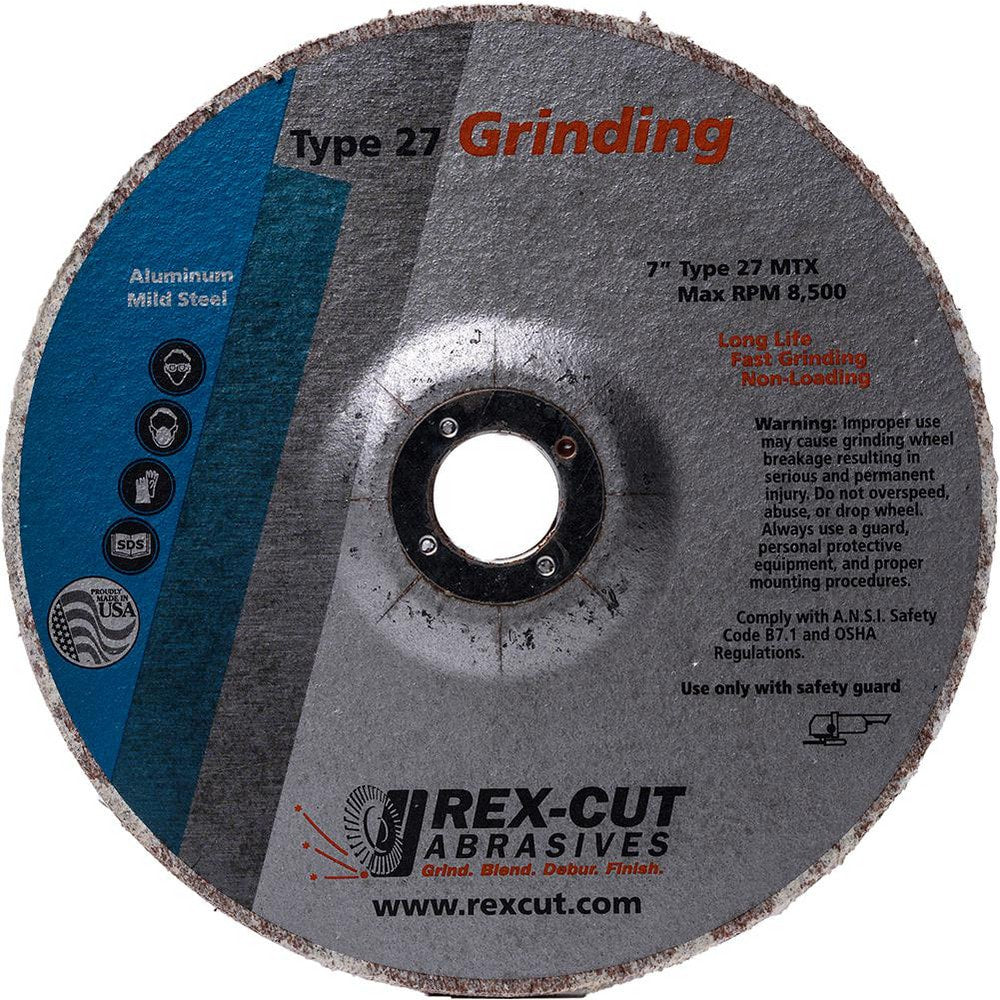 Deburring Wheel: 4-1/2" Dia, 1/8" Face Width, 7/8" Hole, Aluminum Oxide