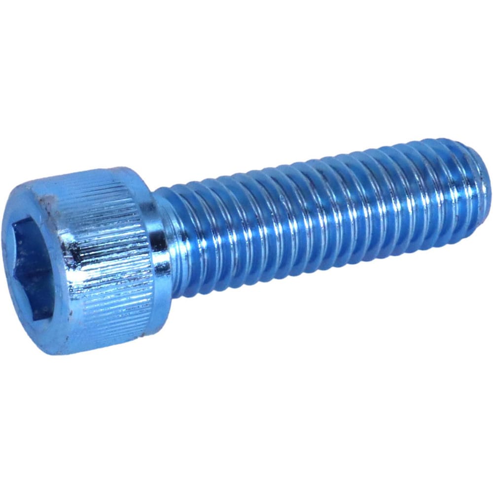 Hex Socket Cap Screw: M12x1.75 Thread, 50.00 mm Length Under Head, 12.9 Alloy Steel, Zinc-Blue Trivalent Chromate Finish