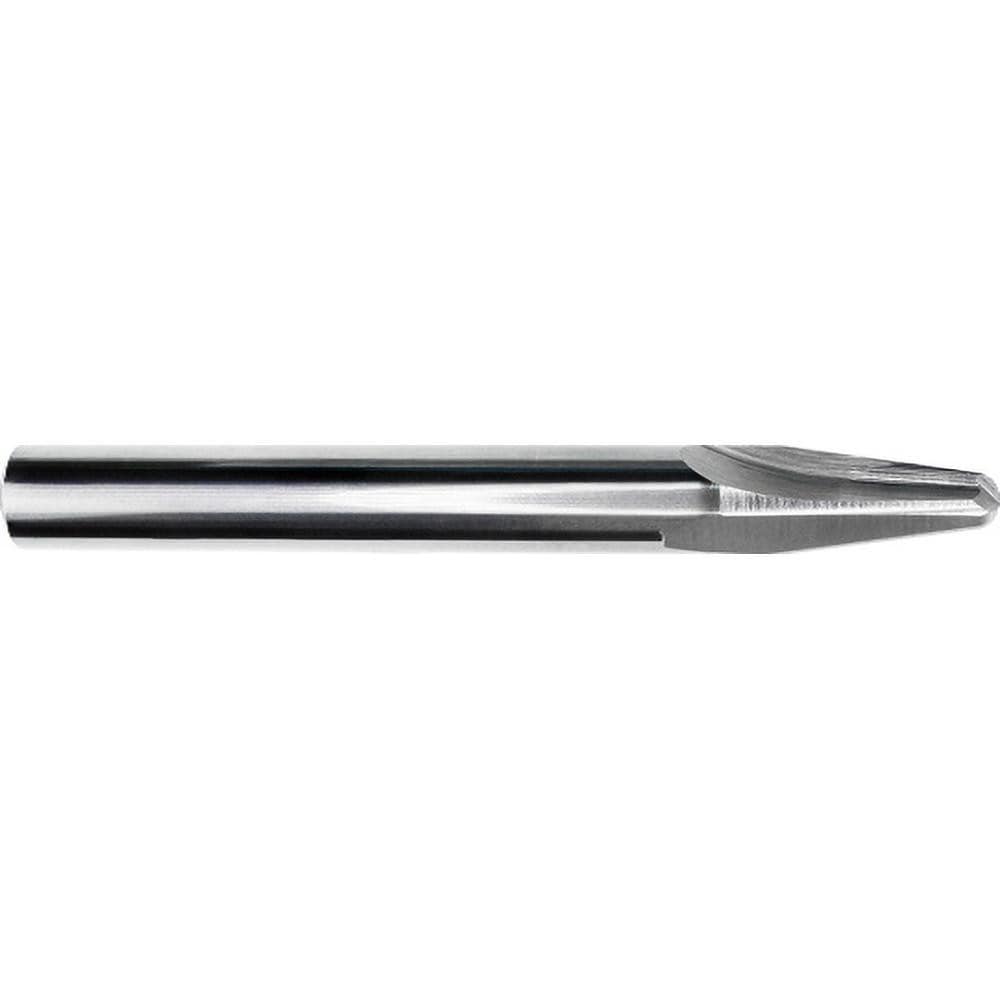 Tapered End Mill: 7 deg Angle per Side, 0.2180" Small Dia, 7/8" LOC, 1 Flute, Corner Radius End