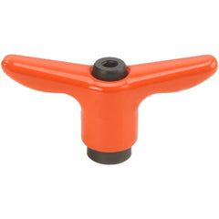 Adjustable Clamping Handle: T-Handle, M6x1 Thread, Fiberglass-Reinforced Plastic Handle, 13.50 mm Hub Dia, Orange