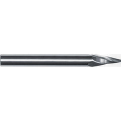 Tapered End Mill: 30 deg Angle per Side, 1/8" Small Dia, 0.3250" LOC, 3 Flute, Tapered End