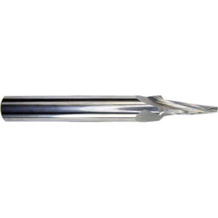 Tapered End Mill: 8 deg Angle per Side, 1/16" Small Dia, 1/2" LOC, 3 Flute, Tapered End