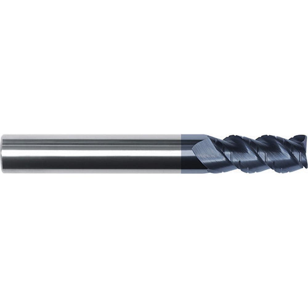 Roughing End Mill: 3/8" Dia, 3 Flute, Variable Pitch, 0.0150" Corner Radius, Single End, Solid Carbide, Chipbreaker