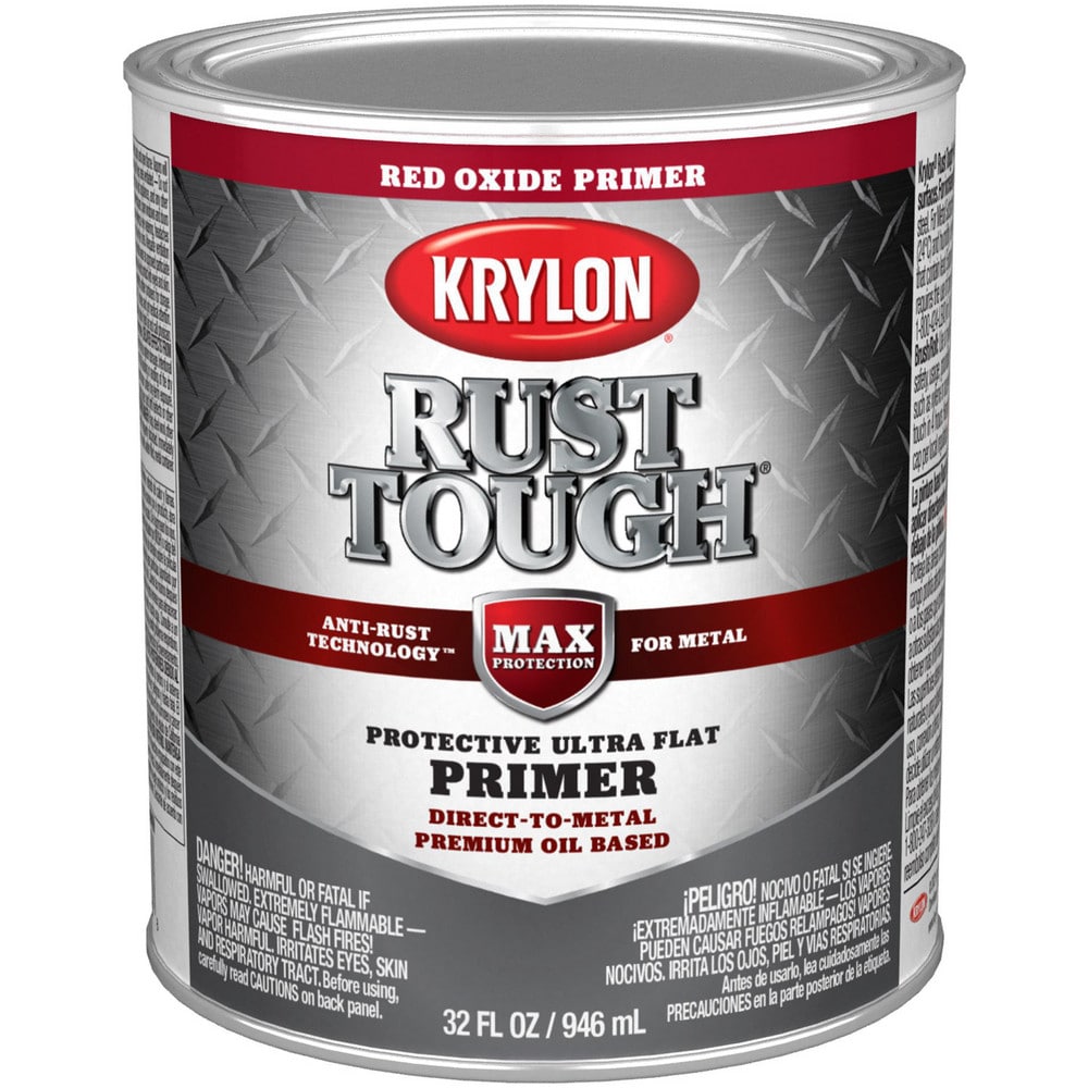 Brush-On & Rust Preventative  Paint: 1 qt, Red Oxide, Ultra Flat Finish