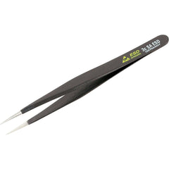 Tweezers; Tweezer Type: ESD Safe; Pattern: Solid Color; Material: Steel; Tip Type: Round, Fine; Tip Shape: Pointed; Overall Length (Inch): 4-3/4