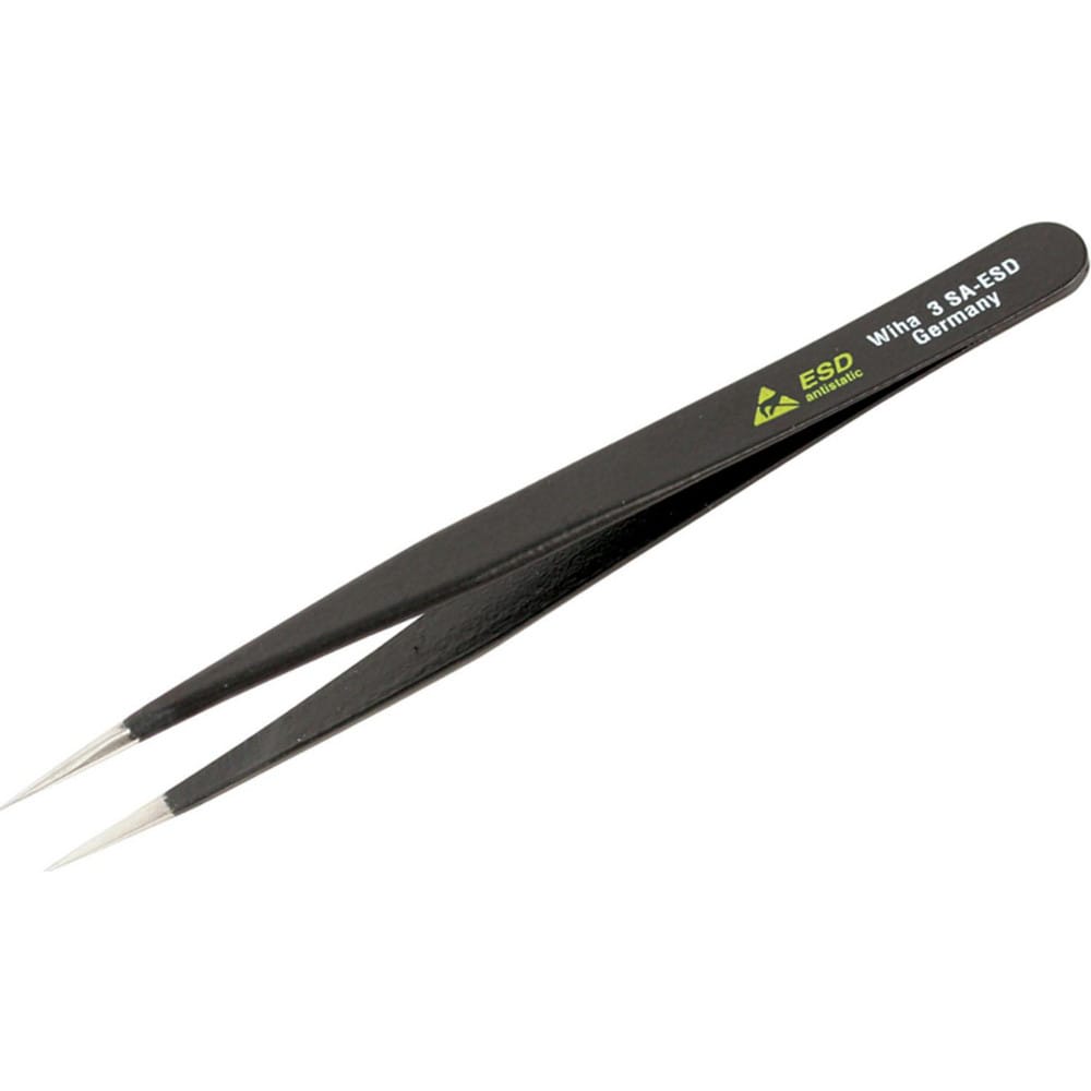 Tweezers; Tweezer Type: ESD Safe; Pattern: Solid Color; Material: Steel; Tip Type: Round, Fine; Tip Shape: Pointed; Overall Length (Inch): 4-3/4