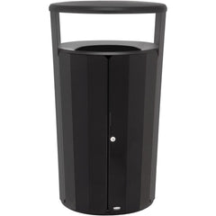 Trash Cans & Recycling Containers; Product Type: Trash Can; Container Capacity: 45 gal; Container Shape: Round; Container Material: Metal; Color: Black; Material: Metal