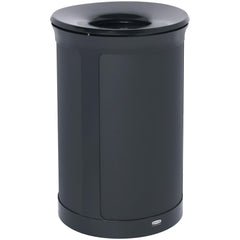 Trash Cans & Recycling Containers; Product Type: Trash Can; Container Capacity: 23 gal; Container Shape: Round; Container Material: Metal; Color: Metallic Jet Black; Material: Metal