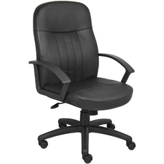 Task Chair:  PU Leather,  Adjustable Height,  Black