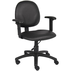 Task Chair:  Vinyl,  Adjustable Height,  Black