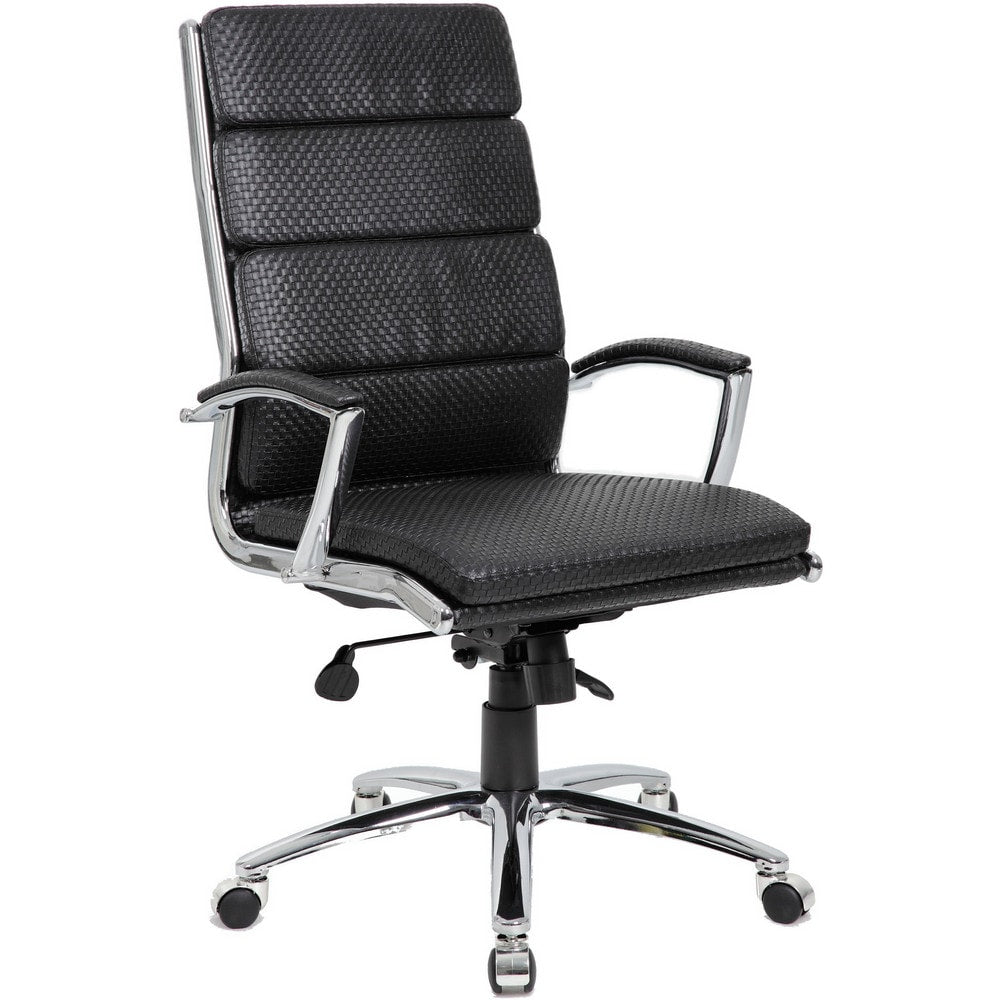 Task Chair:  Vinyl,  Adjustable Height,  Black