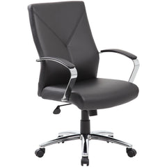 Task Chair:  PU Leather,  Adjustable Height,  Black