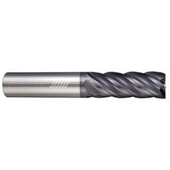 Square End Mill: 1/4" Dia, 3/4" LOC, 5 Flute, Solid Carbide