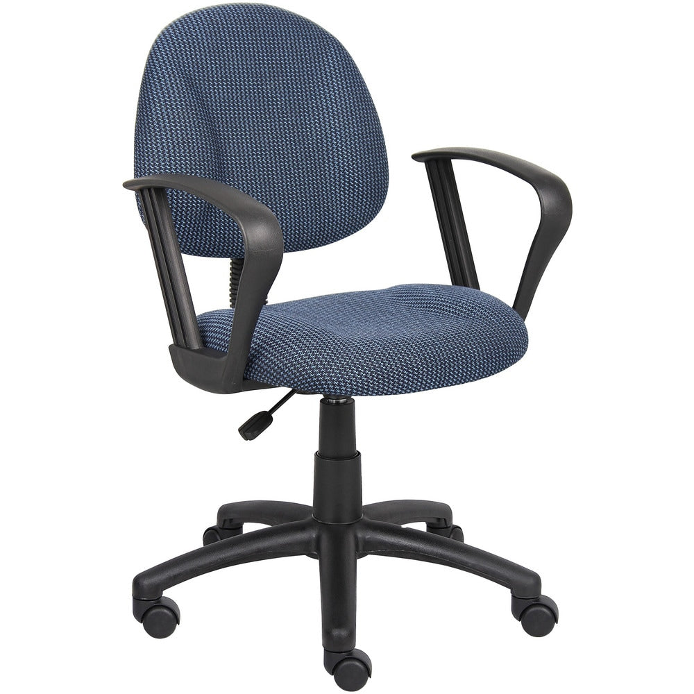 Task Chair:  Tweed,  Adjustable Height,  Blue