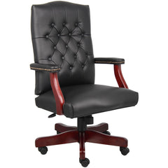 Task Chair:  Vinyl,  Adjustable Height,  Black