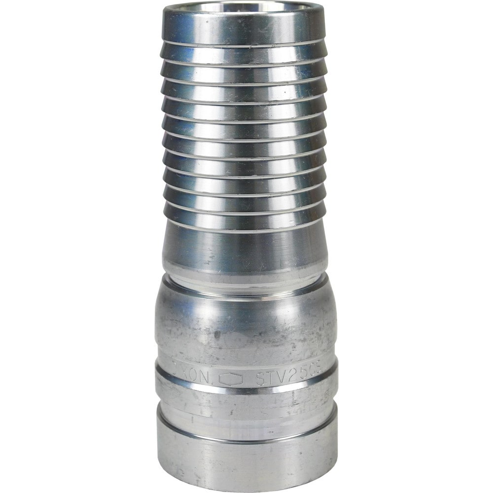 Suction & Discharge Hose Couplings; Type: King Crimp Style Combination Nipple; Coupling Type: Crimp Stem w/Grooved End; Coupling Descriptor: King Crimp Nipple; Material: Schedule 80 Plated Carbon Steel; Coupler Size (Fractional Inch): 2; Thread Size: Non-