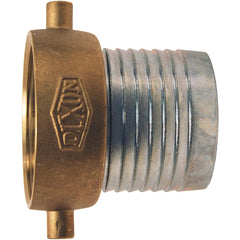 Suction & Discharge Hose Couplings; Type: Steel King Short Shank Suction Coupling; Coupling Type: Female Suction Coupling; Coupling Descriptor: Plated Steel Shank w/Brass Nut; Material: Plated Steel; Coupler Size (Fractional Inch): 2; Thread Size: 2; Hose