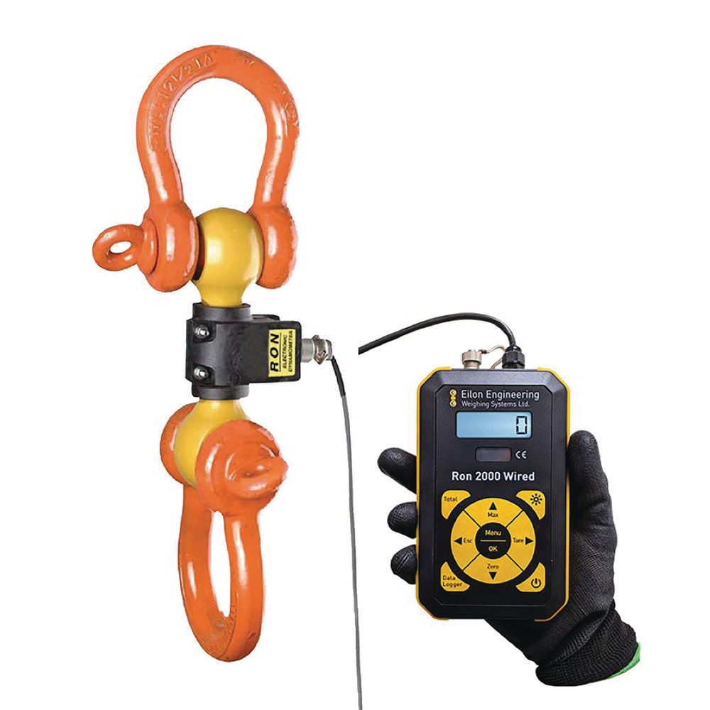 Crane Scales & Hanging Scales; Type: Shackle Type Wired Dynamometer; Capacity (Lb.): 300000.00; Capacity (kg): 136077.7110; Display Type: 6 Digit LCD; Scale Type: Dynamometer