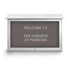 Enclosed Letter Board: 45" Wide, 30" High, Recycled Plastics, White