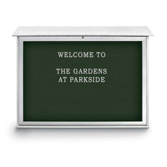 Enclosed Letter Board: 52" Wide, 40" High, Recycled Plastics, White