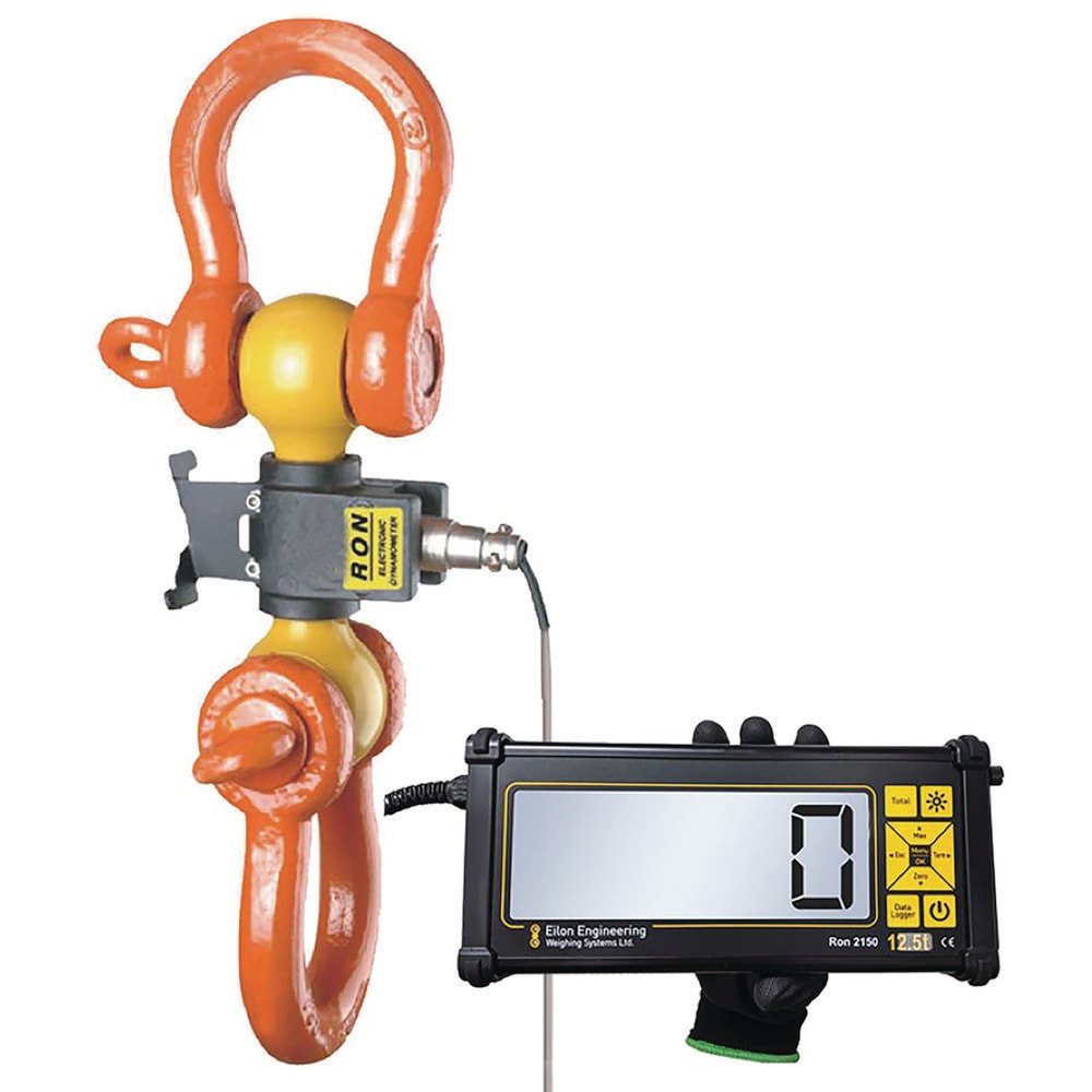 Crane Scales & Hanging Scales; Type: Shackle Type Wired Dynamometer; Capacity (Lb.): 25000.00; Capacity (kg): 11339.8093; Display Type: 6 Digit LCD, 5 Digit LCD; Scale Type: Dynamometer