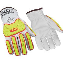 Cut, Puncture & Abrasion-Resistant Gloves: Ringers R667, Size 2X-Large, ANSI Cut A6, ANSI Puncture 3, HPPE Lined, Goatskin Leather & HPPE